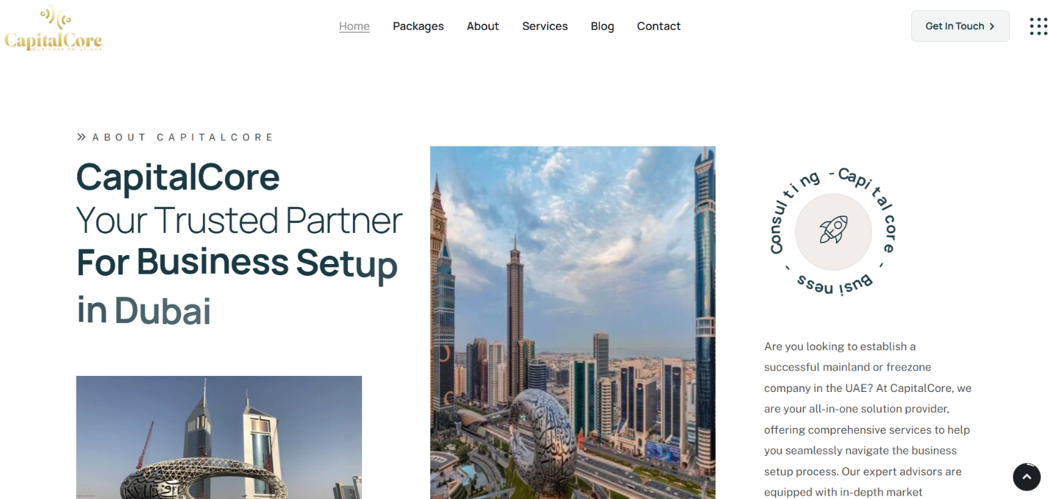 CapitalCore website screenshot