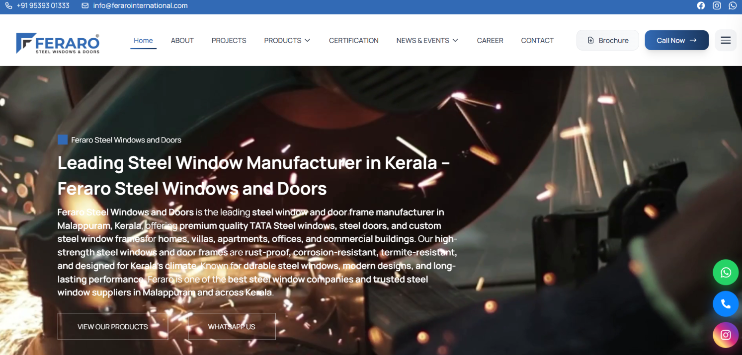 Feraro International website screenshot