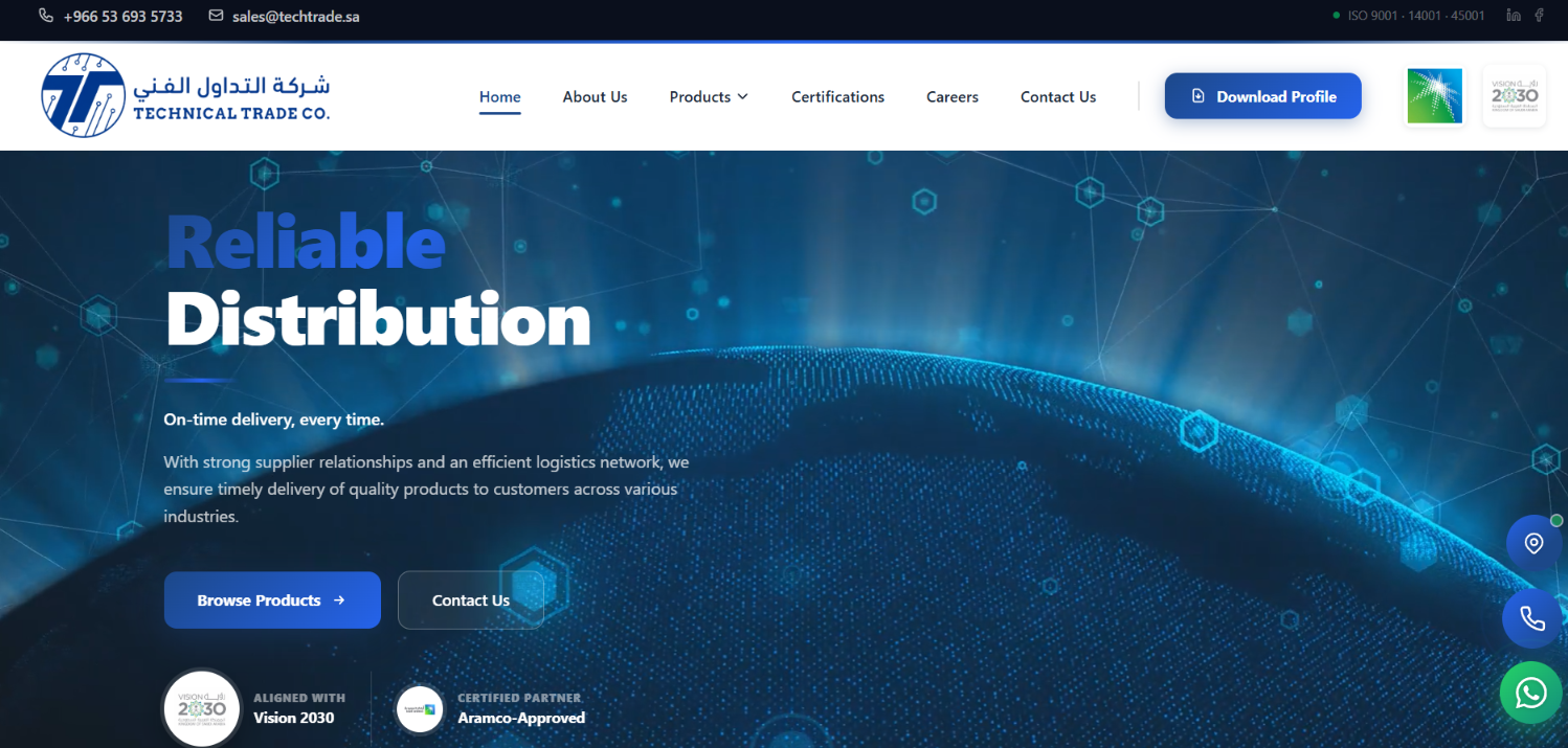 Technical Trade Co. website screenshot
